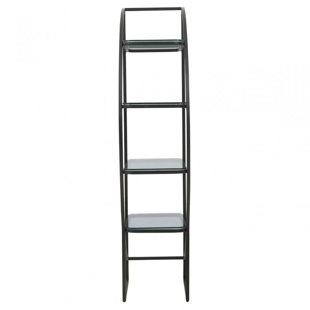 Vero Left Half Moon Black Shelf Unit
