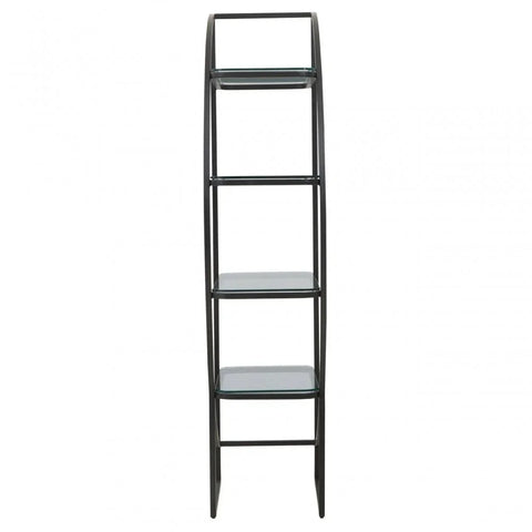 Vero Left Half Moon Black Shelf Unit