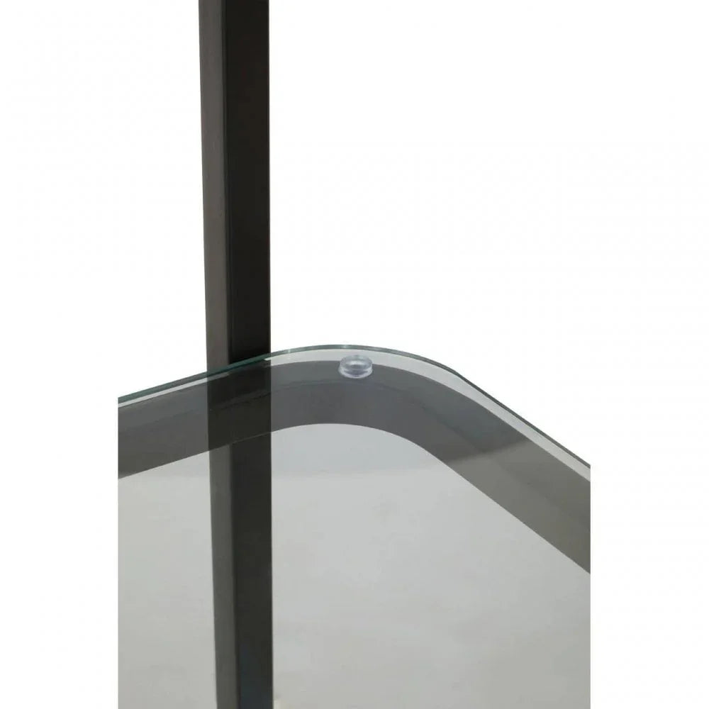 Vero Left Half Moon Black Shelf Unit