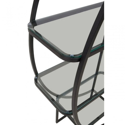 Vero Left Half Moon Black Shelf Unit