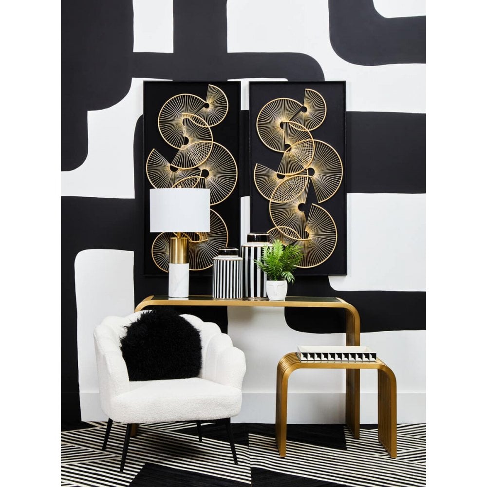 Vero Matte Gold Slatted Console Table