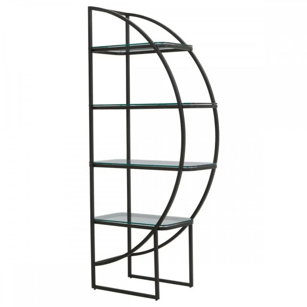Vero Right Half Moon Black Shelf Unit