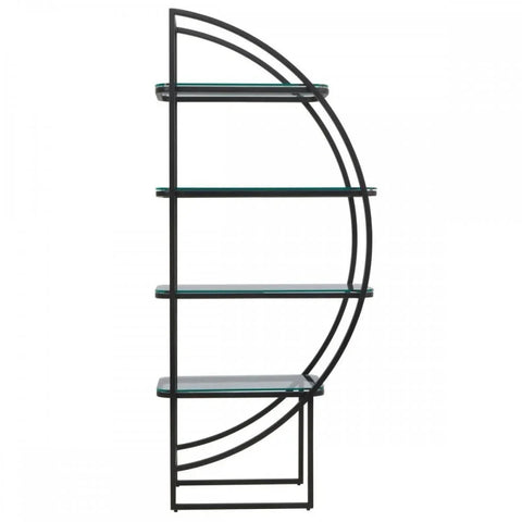 Vero Right Half Moon Black Shelf Unit