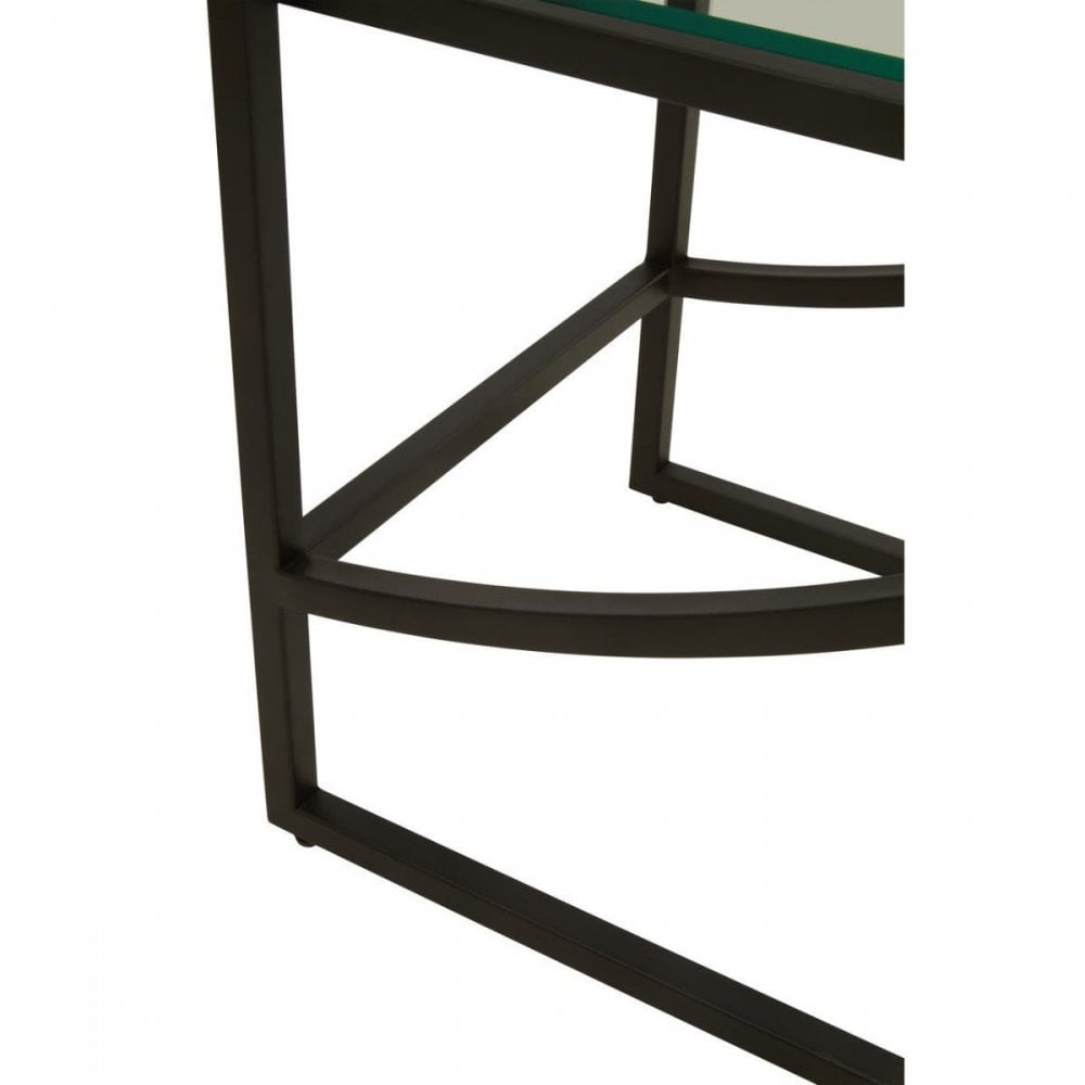 Vero Right Half Moon Black Shelf Unit