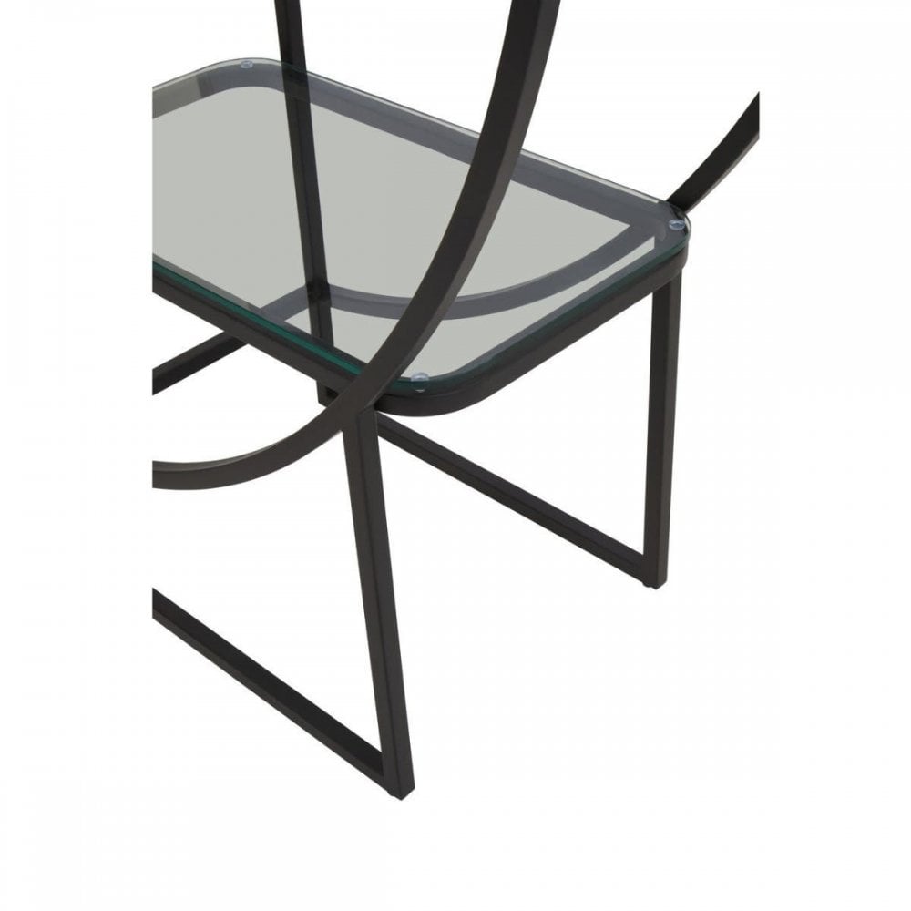 Vero Right Half Moon Black Shelf Unit