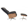 Linwood Black Leather Effect Recliner And Footstool