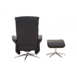 Linwood Black Leather Effect Recliner And Footstool