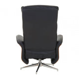 Linwood Black Leather Effect Recliner And Footstool