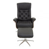 Linwood Black Leather Effect Recliner And Footstool