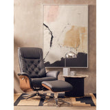 Linwood Black Leather Effect Recliner And Footstool