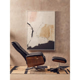 Linwood Black Leather Effect Recliner And Footstool