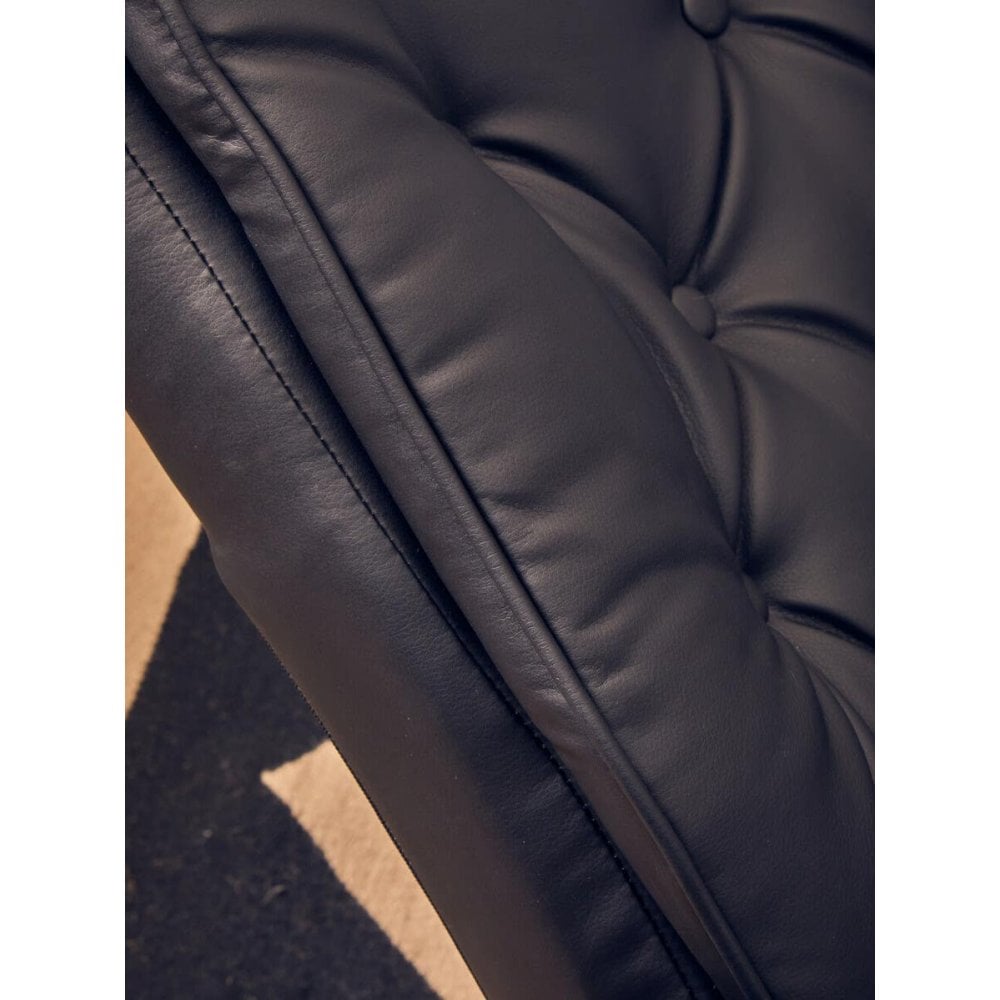 Linwood Black Leather Effect Recliner And Footstool