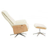 Linwood Ivory Leather Effect Recliner And Footstool