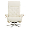 Linwood Ivory Leather Effect Recliner And Footstool