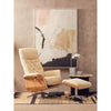 Linwood Ivory Leather Effect Recliner And Footstool
