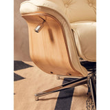 Linwood Ivory Leather Effect Recliner And Footstool
