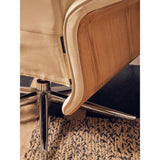 Linwood Ivory Leather Effect Recliner And Footstool