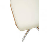 Linwood Ivory Leather Effect Recliner And Footstool