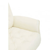Linwood Ivory Leather Effect Recliner And Footstool