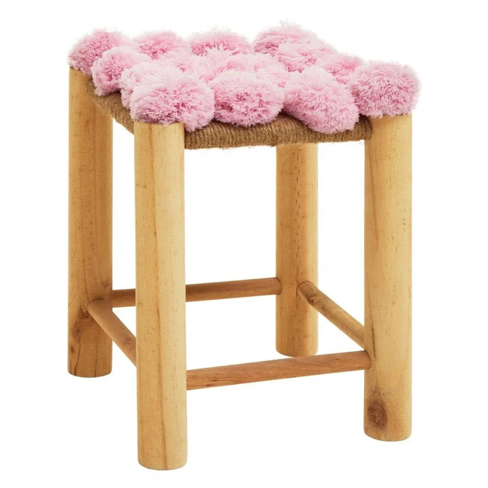Springdale Pink Pom Pom Stool