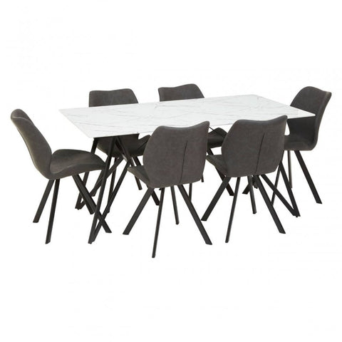 Hudson Rectangular Grey Dining Set