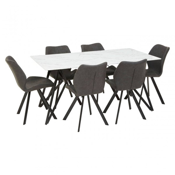 Hudson Rectangular Grey Dining Set