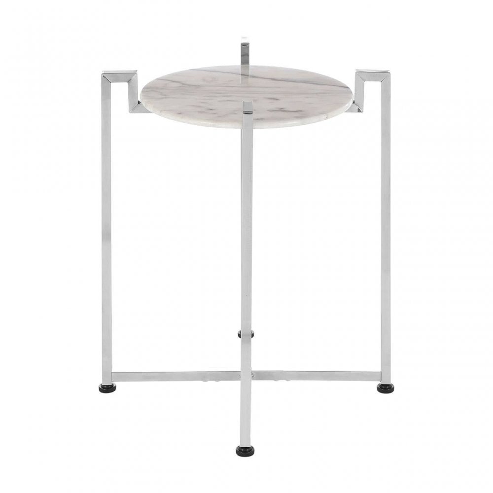 Cibelle Chrome Marble Side Table
