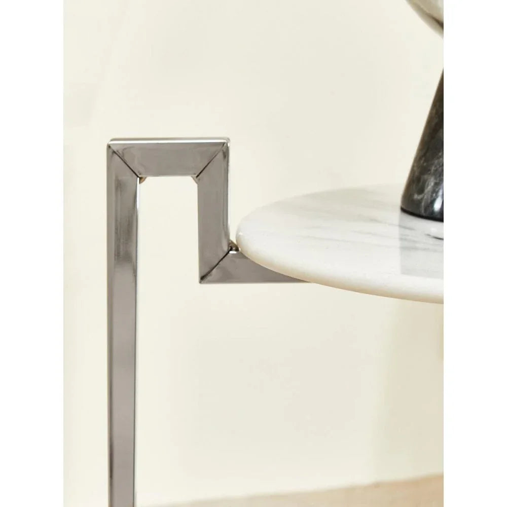 Cibelle Chrome Marble Side Table