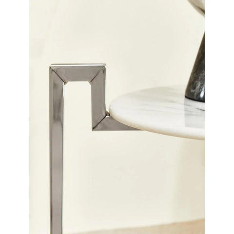 Cibelle Chrome Marble Side Table