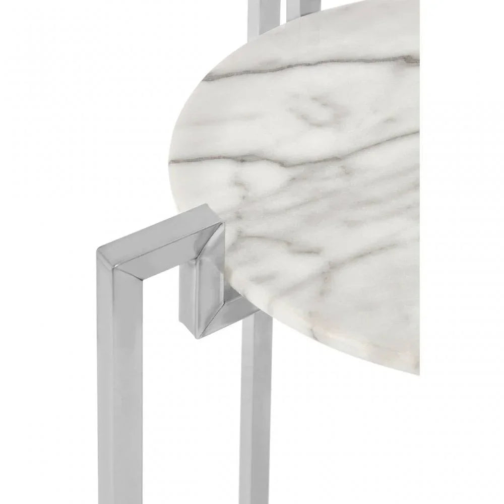 Cibelle Chrome Marble Side Table