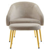 Charlotte Mink Velvet Chair And Footstool