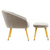 Charlotte Mink Velvet Chair And Footstool