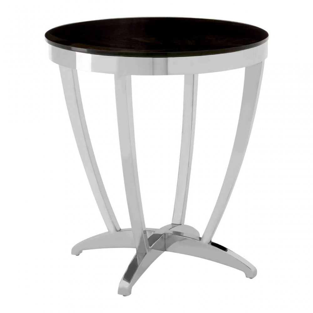 Afton Black Tempered Glass Side Table