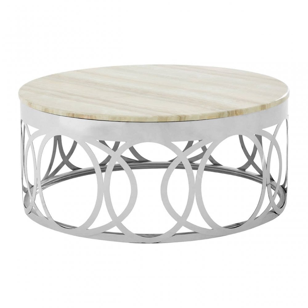 Afton White Marble Coffee Table