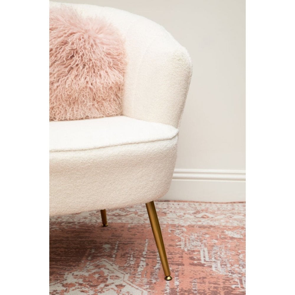 Arden Channel Armchair With Gold Finish Legs