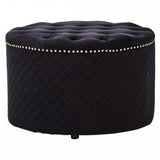 Elara Round Velvet Ottoman