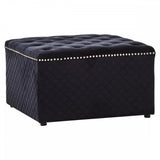 Elara Square Velvet Ottoman