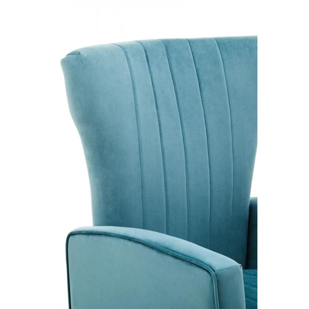 Elara Velvet Accent Chair With Gold Finish Legs