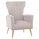 Elara Velvet Accent Chair With Gold Finish Legs