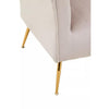 Elara Velvet Accent Chair With Gold Finish Legs