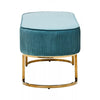 Elara Velvet Ottoman Bench With Gold Finish Legs