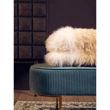 Elara Velvet Ottoman Bench With Gold Finish Legs
