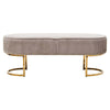 Elara Velvet Ottoman Bench With Gold Finish Legs