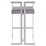 Flora Grey Velvet Bar Stool