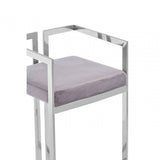 Flora Grey Velvet Bar Stool