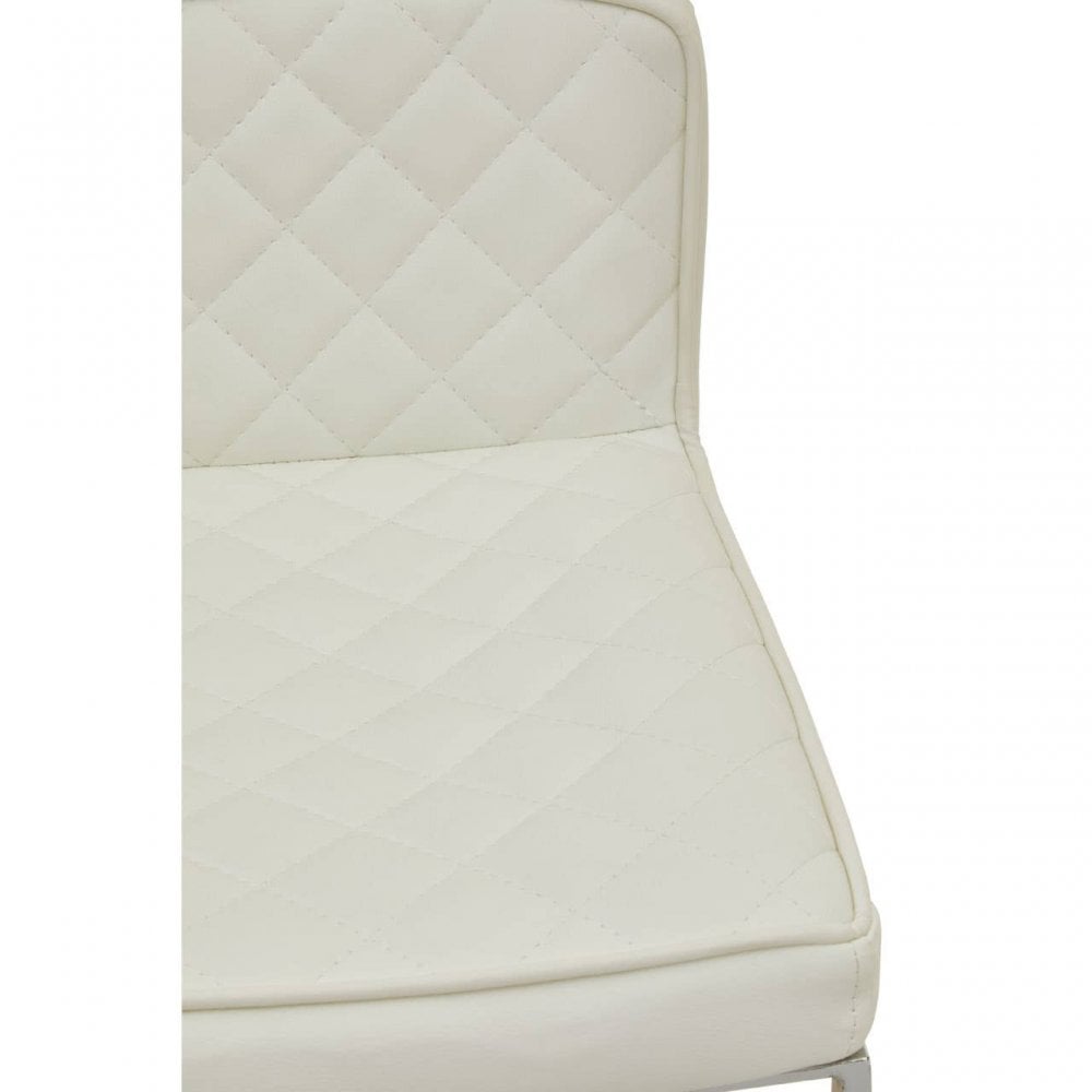 Elara White And Chrome Bar Stool