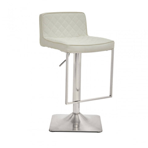 Elara White And Chrome Bar Stool