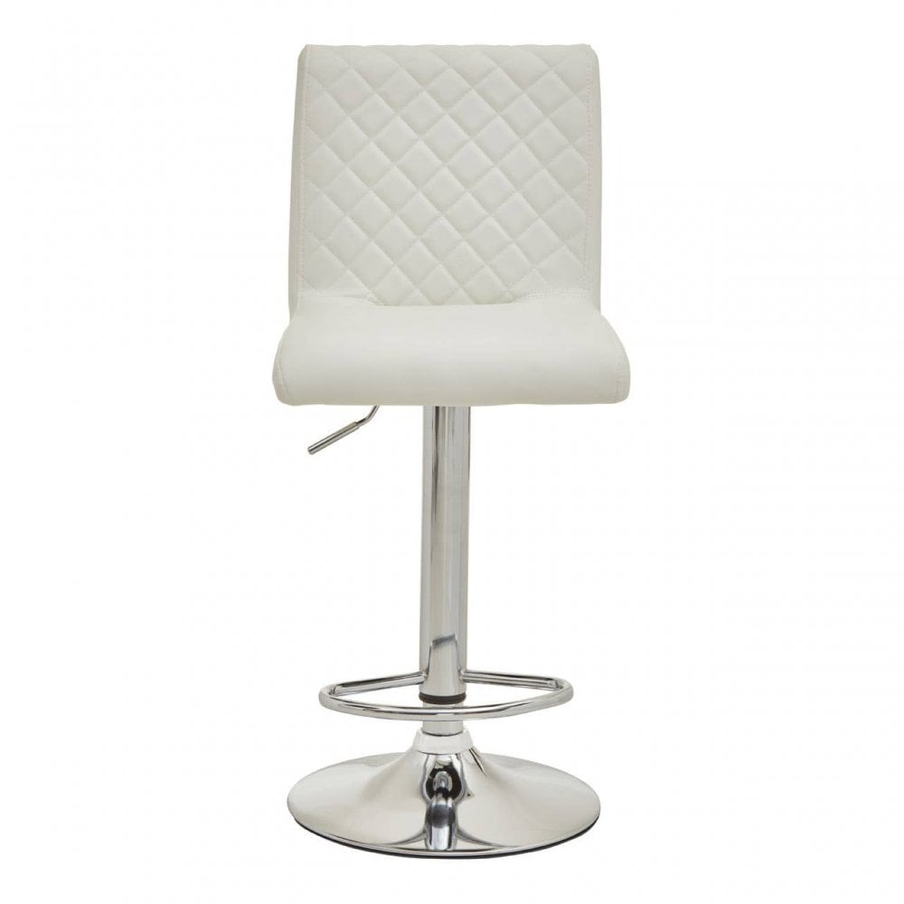 Elara White And Chrome Bar Stool