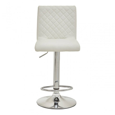 Elara White And Chrome Bar Stool