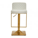 Elara White And Gold Bar Stool